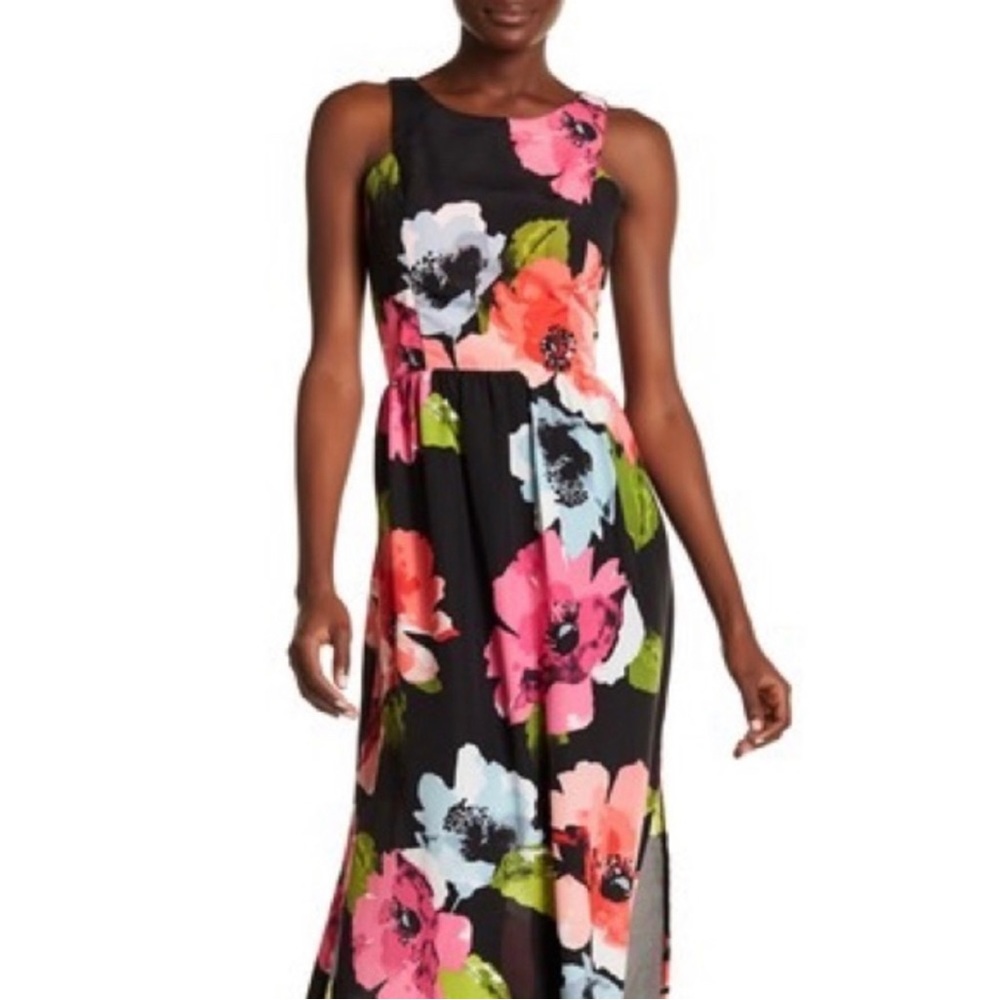 Vince Camuto side slit floral maxi dress